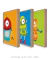 Quadros Decorativos Infantis Robôs - Composição com 3 Quadros