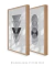 Quadro Decorativo Escandinavo Cinza Triângulos e Círculos com Textura - Composição com 2 Quadros