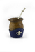 Mate madera con base de cuero y bombilla - tienda online
