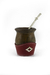 Mate madera con base de cuero y bombilla - comprar online