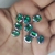 Chaton engrampado oval - Verde Agua
