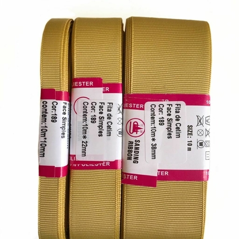 Fita gorgurao lisa Sanding Cor 189 (Dourado) - 10 metros