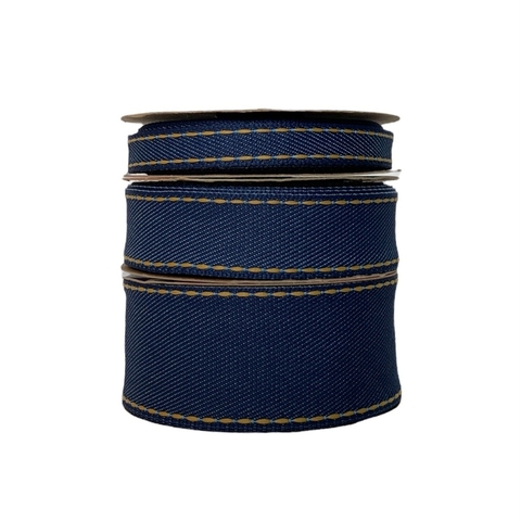 Fita Jeans com Pesponto marrom Sinimbu - Cor Jeans Escuro