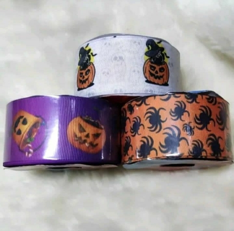 Fita gorgurão estampada Halloween - venda a metro