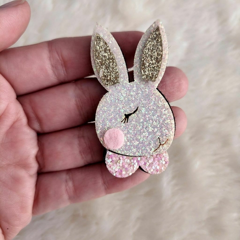 Aplique coelho brilhante (feltro) - unidade