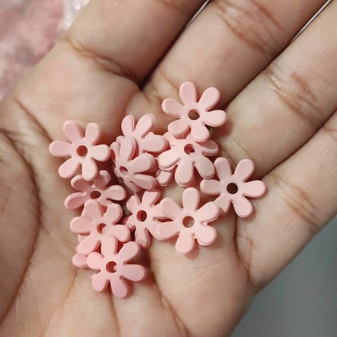 Flor de acrilico rosinha luxo - 10 gramas