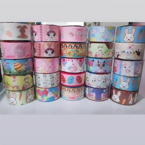 Fita gorgurão estampada N9 Páscoa - metro