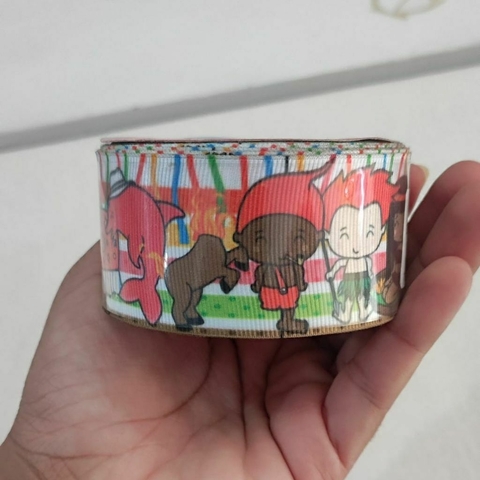 Fita gorgorão estampada folclore - saci