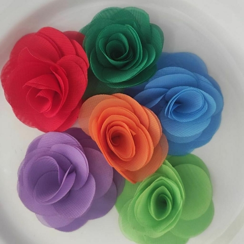 Flor organza luxo Princess - 5cm