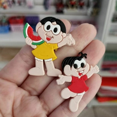 Aplique emborrachado Monica e Magali