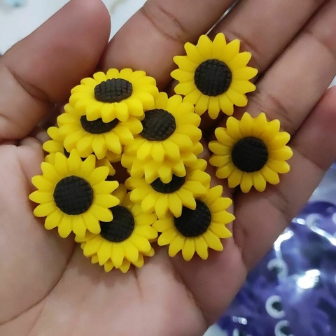 Aplique girassol resina