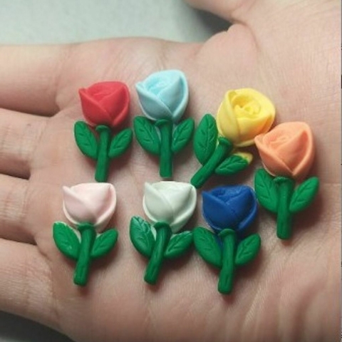 Aplique de resina flor - pc com 5