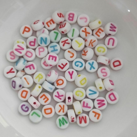 Miçanga Letras coloridas Arredondada - Consoantes