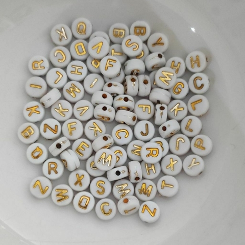 Miçanga Letras dourado Arredondada - Consoantes