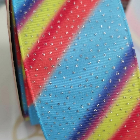 Fita arco íris com strass N9