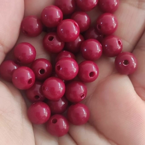 Miçanga Bolinha leitosa Vinho-Marsala (8mm)