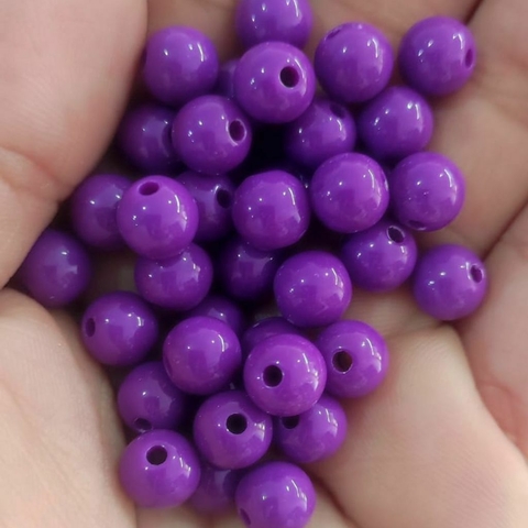 Miçanga Bolinha leitosa Roxo (8mm)
