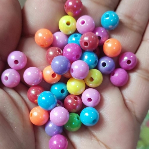 Miçanga Bola Colorida Irisada 8mm