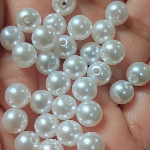 Perola Miçanga Branca 8mm