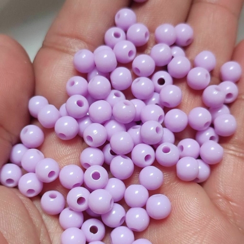 Miçanga Bolinha leitosa Lilas (6mm)