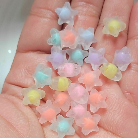 Miçanga Estrela fosca colorida candy
