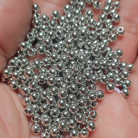 Perola Miçanga prata 4mm