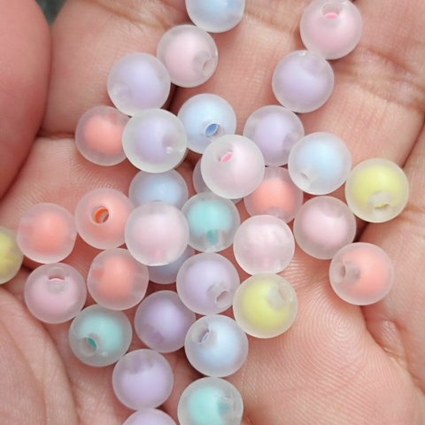 Miçanga Bolinha fosca colorida candy