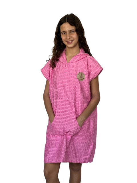 Poncho Atoalhado Essencial Infantojuvenil Rosa - comprar online