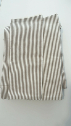 Funda de edredón reversible tusor MIL RAYAS BEIGE y lienzo - 100% algodón en internet