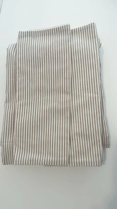 Funda de edredón reversible tusor QUEEN MIL RAYAS BEIGE y lienzo - 100% algodón en internet