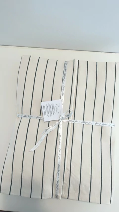 Funda de edredón reversible tusor QUEEN MALLORCA PLOMO y lienzo - 100% algodón - estilovivohome