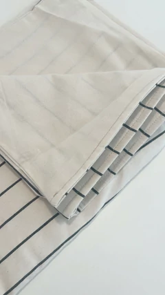 Funda de edredón reversible tusor QUEEN MALLORCA PLOMO y lienzo - 100% algodón - tienda online