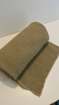 Manta Pie de Cama Cubre Sillón NIDO DE ABEJA VISON 180cm x 130cm