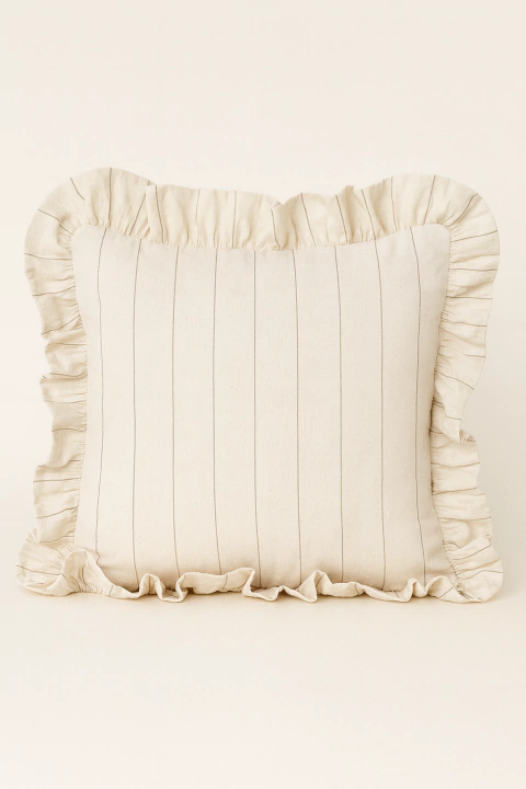 Funda de almohadón con volados de tusor 60x60 cm