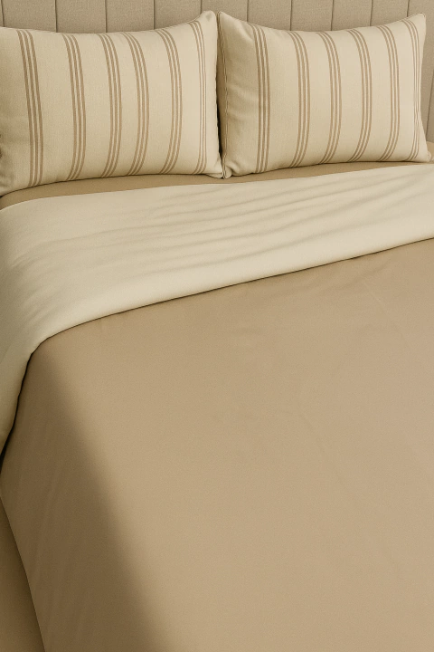 Funda de edredón piel de durazno QUEEN Natural y Beige con 2 fundas de almohada TOSCANA BEIGE - comprar online