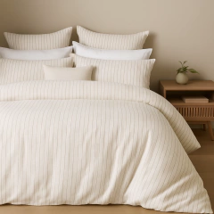 Funda de edredón o cubrecama reversible tusor QUEEN MALLORCA BEIGE y lienzo - comprar online