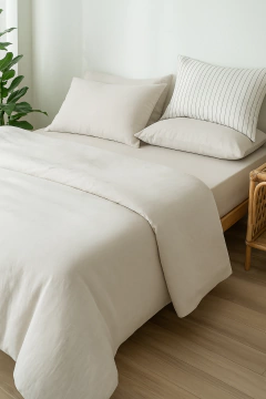 Funda de edredón reversible tusor QUEEN MALLORCA PLOMO y lienzo - 100% algodón en internet