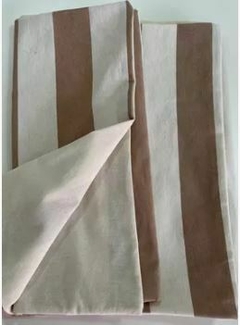 Funda de edredón reversible o cubrecama tusor RAYA ANCHA COCO y lienzo - 100% algodón en internet