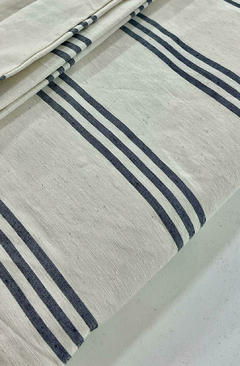 Funda de edredón reversible tusor TOSCANA PLOMO y lienzo - 100% algodón - estilovivohome