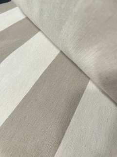 Funda de edredón reversible o cubrecama tusor RAYA ANCHA y lienzo - 100% algodón - estilovivohome