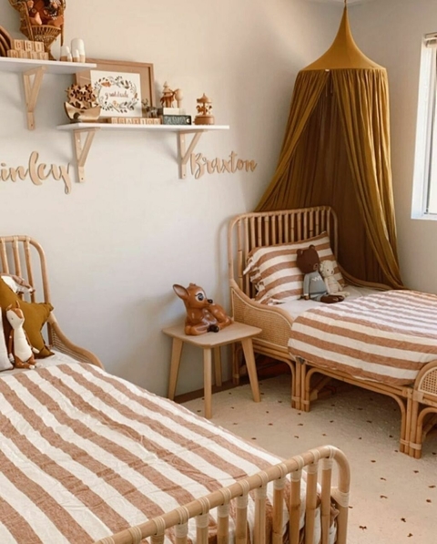 Funda de edredón reversible o cubrecama tusor TWIN RAYA ANCHA MOCHA MOUSSE y lienzo - 100% algodón - comprar online