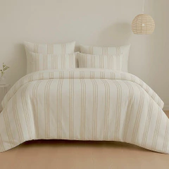 Funda de edredón reversible QUEEN tusor TOSCANA BEIGE y lienzo - comprar online