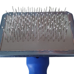 Pente Escova Rasqueadeira Pet Cabo Plastico Tamanho P 14cm na internet