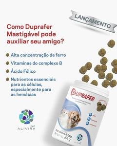 Imagem do Suplemento Ferro Duprafer Mastigavel Alivira Pet 30 Tabletes 84g