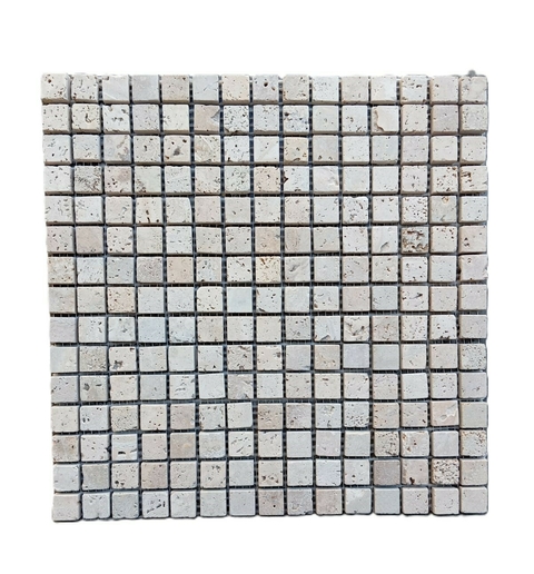 Malla 30x30 | Cuadrados 2x2 | Mármol | Piedra Travertino | Revestimiento | Piscina | Pileta | Baño | Cocina | REVESTYLO