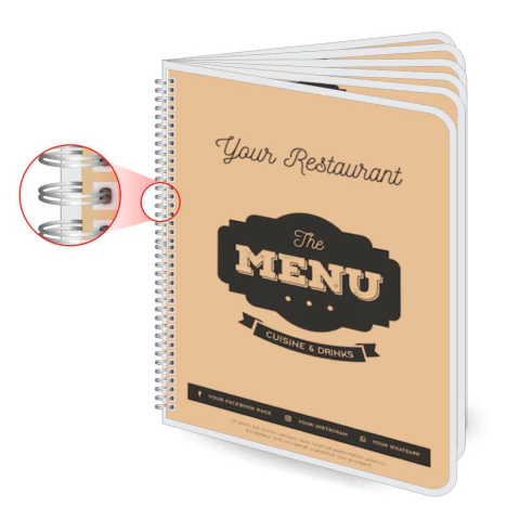 Cardápios A4 Encadernado e Plastificado - Kit 20 unidades - comprar online