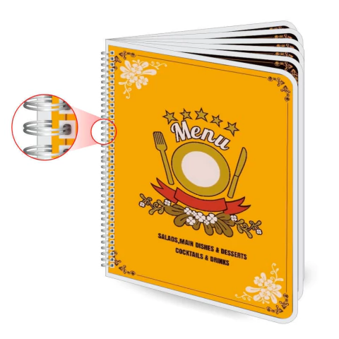 Cardápios A4 Encadernado e Plastificado - Kit 8 unidades - comprar online