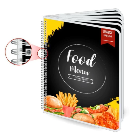 Cardápio A4 Encadernado Plastificado - Até 16 páginas - comprar online