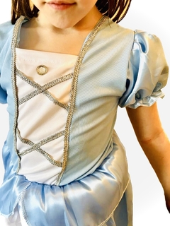Disfraz Vestido Cenicienta Princesa Celeste para nenas excelente calidad en internet