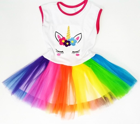 Disfraz Tutú Unicornio Colores Fluo